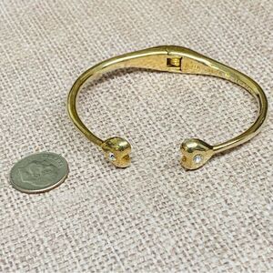 Kate Spade Heart Crystal Gold Hinged Bracelet